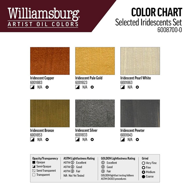 Williamsburg Artist Oil Colors by GOLDEN, Selected Iridescents Set - Image 3